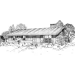 Ranch House Plan Front of Home - Monacco Rustic Cabin Home 062D-0495 - Shop House Plans and More