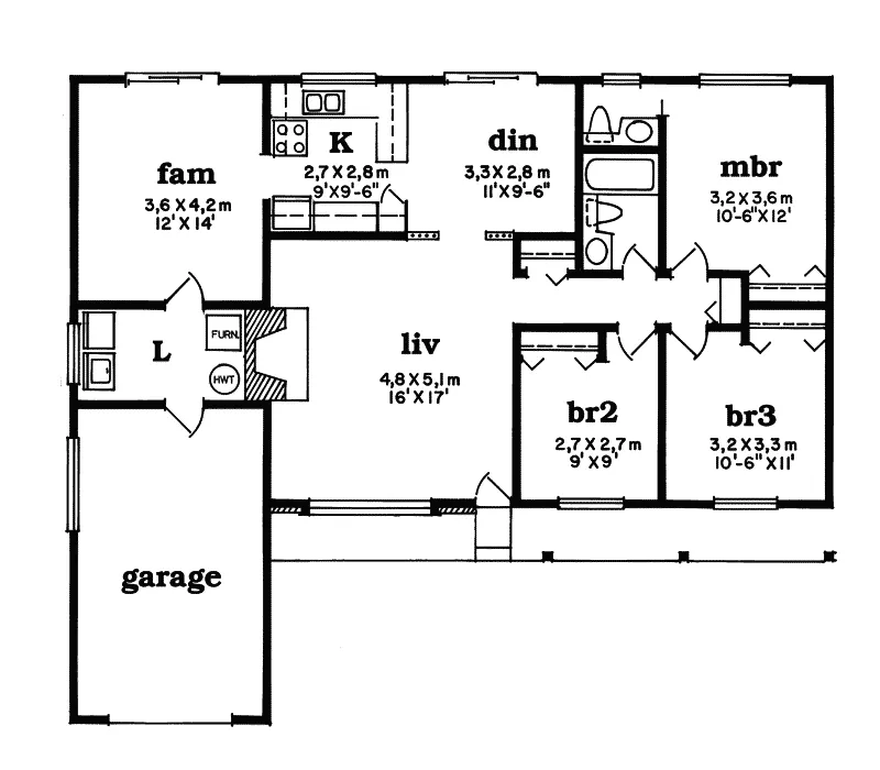 Ranch House Plan First Floor - Willoughby Ranch Home 062D-0496 - Shop House Plans and More