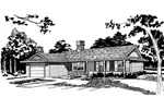 Ranch House Plan Front of Home - Willoughby Ranch Home 062D-0496 - Shop House Plans and More