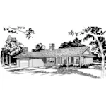 Ranch House Plan Front of Home - Willoughby Ranch Home 062D-0496 - Shop House Plans and More