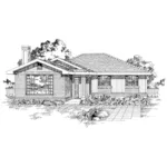 Ranch House Plan Front of Home - Calvin Ranch Home 062D-0498 - Search House Plans and More