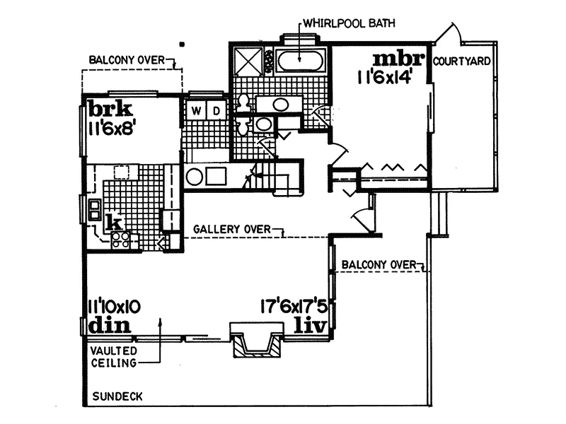 Cabin & Cottage House Plan First Floor - Edelweiss Cove Cabin Home 062D-0501 - Search House Plans and More