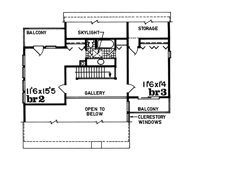 Cabin & Cottage House Plan Second Floor - Edelweiss Cove Cabin Home 062D-0501 - Search House Plans and More