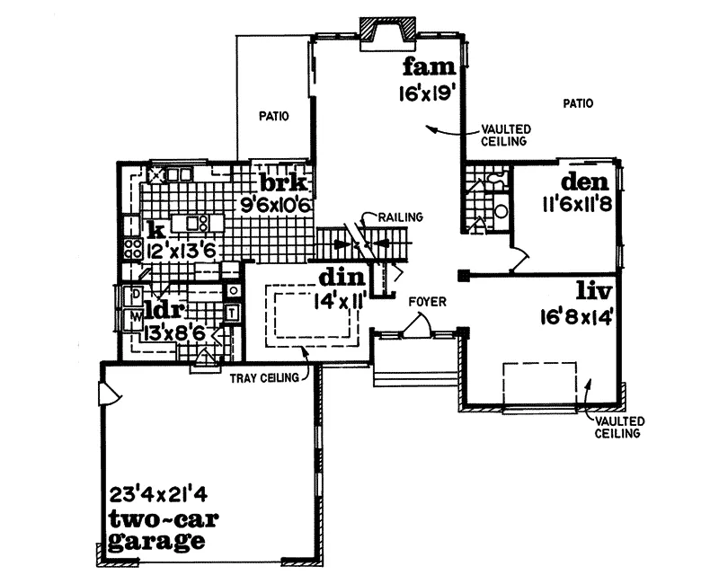 Shingle House Plan First Floor - McElroy Creek Shingle Style Home 062D-0502 - Shop House Plans and More