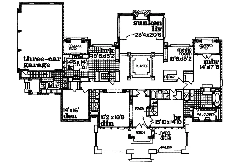 Luxury House Plan First Floor - Eagle Pass Italian Style Home 062D-0507 - Search House Plans and More