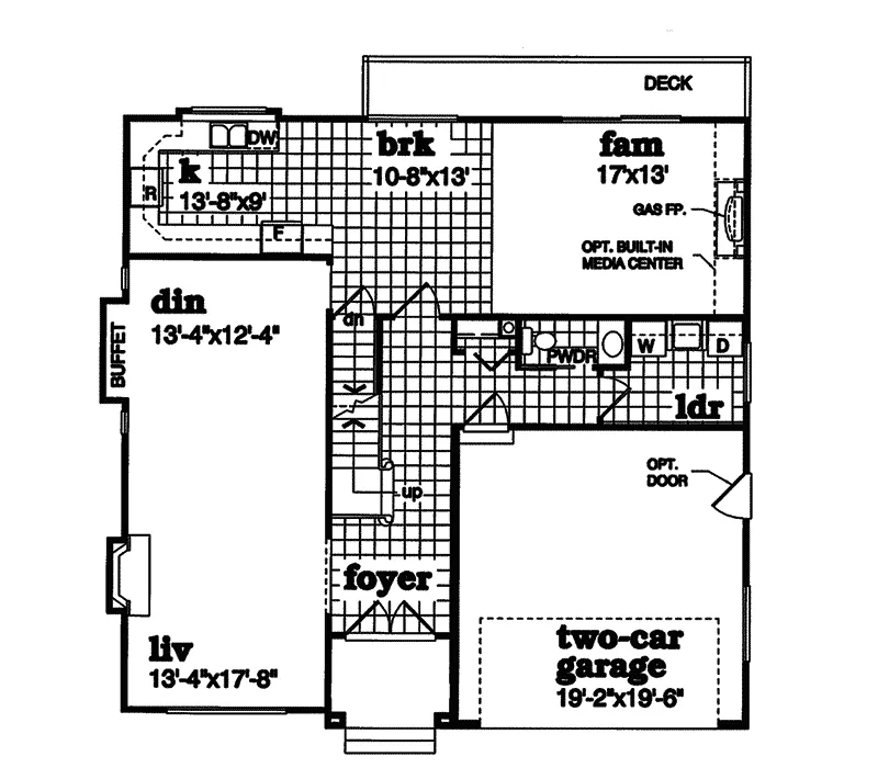 Modern House Plan First Floor - McClain Sunbelt Home 062D-0508 - Shop House Plans and More