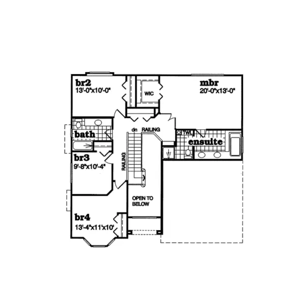 Modern House Plan Second Floor - Tarrytown Hill Contemporary Home 062D-0509 - Shop House Plans and More