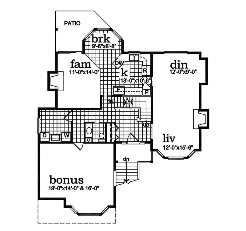 Arts & Crafts House Plan First Floor - Garnier Contemporary Modern Home 062D-0510 - Search House Plans and More
