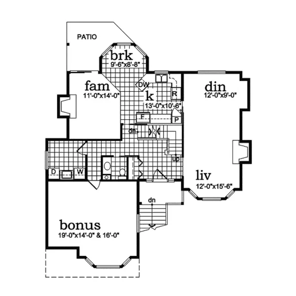 Craftsman House Plan First Floor - Garnier Contemporary Modern Home 062D-0510 - Search House Plans and More