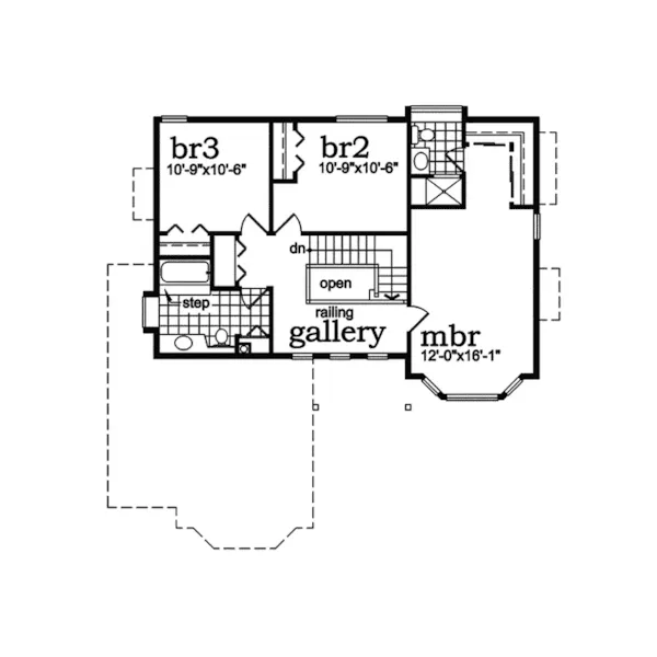 Craftsman House Plan Second Floor - Garnier Contemporary Modern Home 062D-0510 - Search House Plans and More