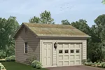 One-car garage with entry door and side window