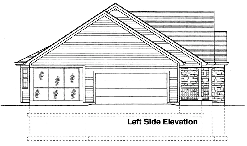 Ranch House Plan Left Elevation - Hobkirk Country Ranch Home 065D-0028 - Search House Plans and More