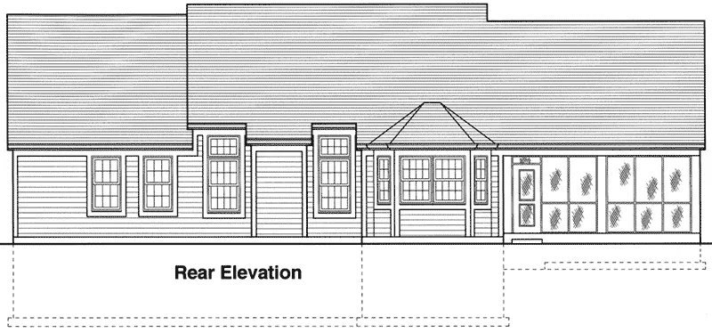 Ranch House Plan Rear Elevation - Hobkirk Country Ranch Home 065D-0028 - Search House Plans and More