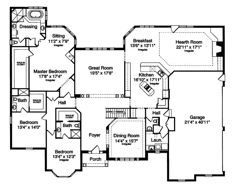Ranch House Plan First Floor - Parkmont Ranch Home 065D-0078 - Shop House Plans and More