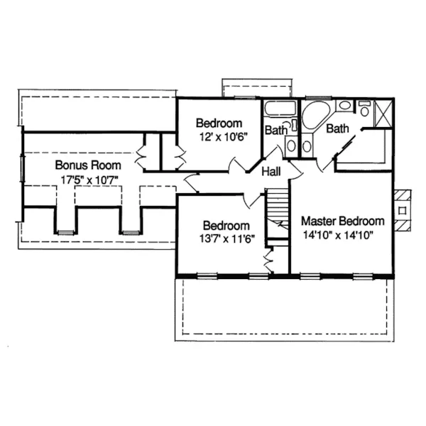 Traditional House Plan Second Floor - Dominique Country Farmhouse 065D-0166 - Search House Plans and More