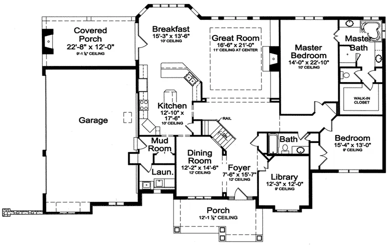 Ranch House Plan First Floor - Angora Shingle Style Ranch Home 065D-0255 - Search House Plans and More