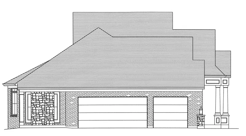 Ranch House Plan Left Elevation - Angora Shingle Style Ranch Home 065D-0255 - Search House Plans and More
