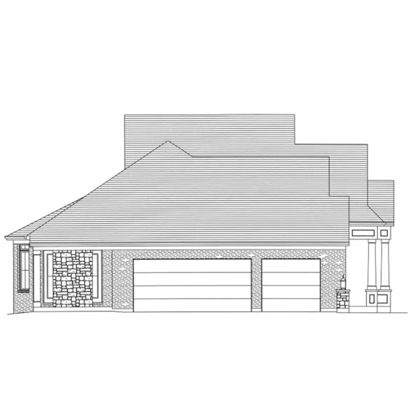 Shingle House Plan Left Elevation - Angora Shingle Style Ranch Home 065D-0255 - Search House Plans and More