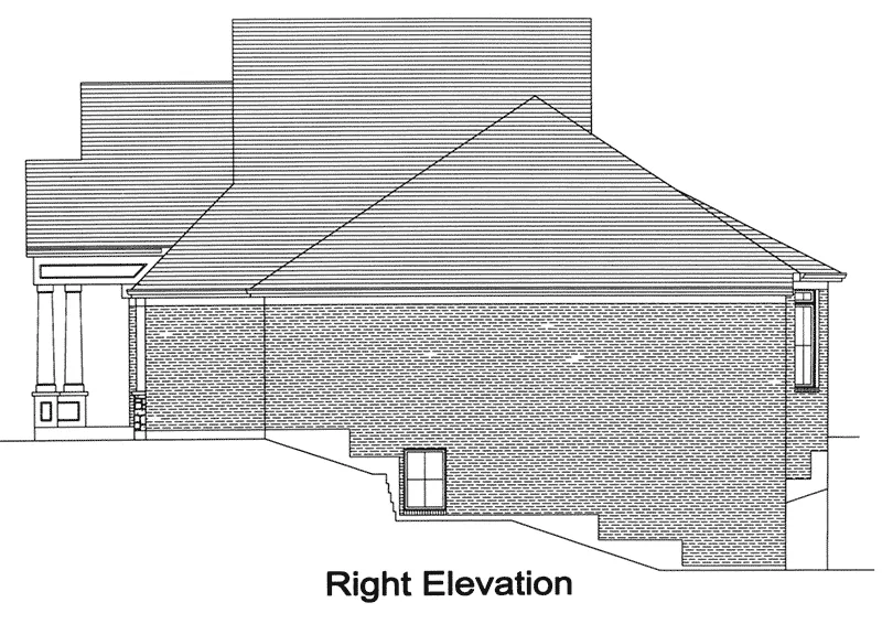 Ranch House Plan Right Elevation - Angora Shingle Style Ranch Home 065D-0255 - Search House Plans and More