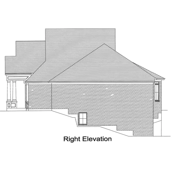 Shingle House Plan Right Elevation - Angora Shingle Style Ranch Home 065D-0255 - Search House Plans and More