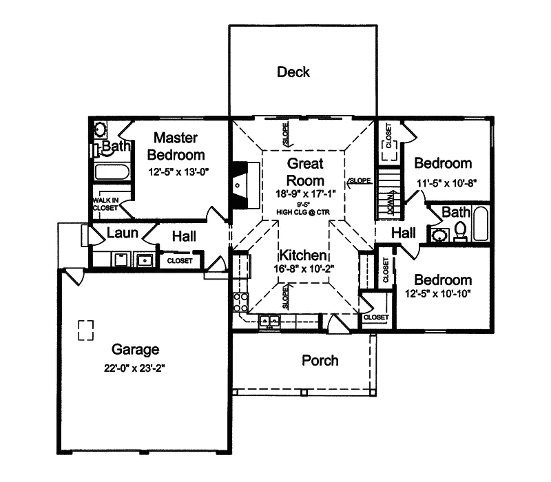 Country House Plan First Floor - Sagamore Hill Ranch Home 065D-0258 - Shop House Plans and More