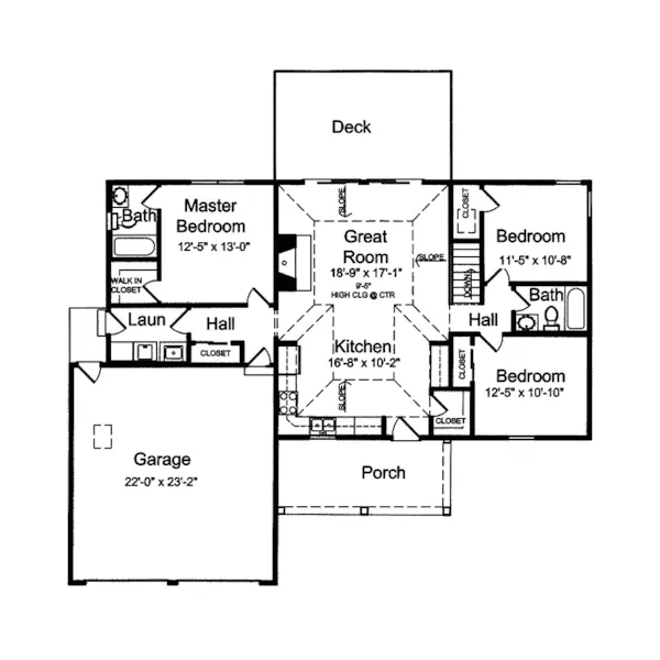 Country House Plan First Floor - Sagamore Hill Ranch Home 065D-0258 - Shop House Plans and More