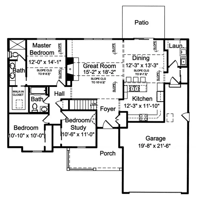Ranch House Plan First Floor - Central Falls Ranch Home 065D-0259 - Search House Plans and More