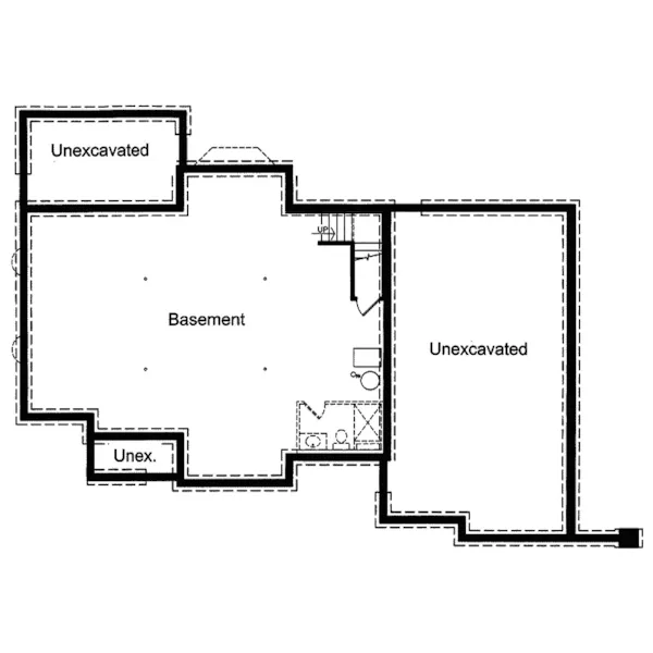 Traditional House Plan Lower Level Floor - Niehaus Creek Traditional Home 065D-0260 - Shop House Plans and More