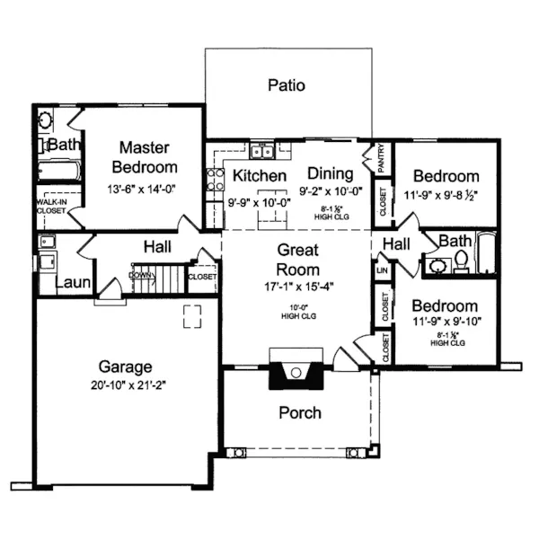 Craftsman House Plan First Floor - Pickering Ranch Home 065D-0261 - Shop House Plans and More