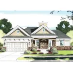 Ranch House Plan Has Pleasing Brick Facade