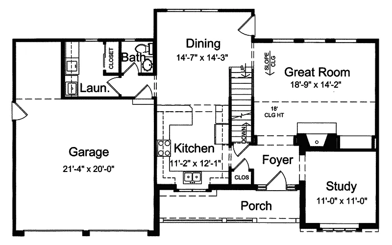 Traditional House Plan First Floor - Bightwater Traditional Home 065D-0262 - Search House Plans and More