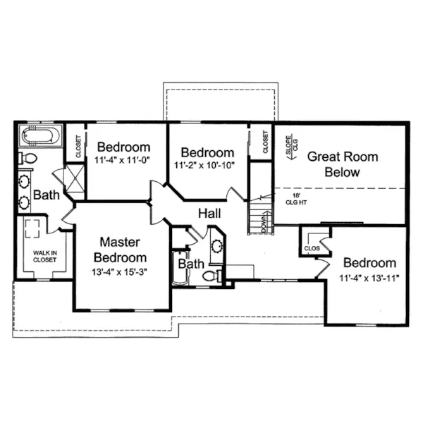 Country House Plan Second Floor - Bightwater Traditional Home 065D-0262 - Search House Plans and More