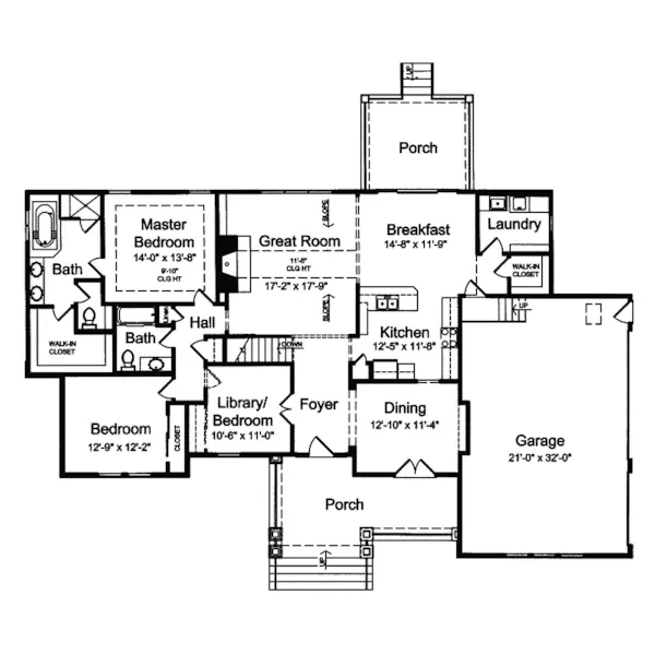 Country House Plan First Floor - Anatolia Craftsman Home 065D-0264 - Search House Plans and More