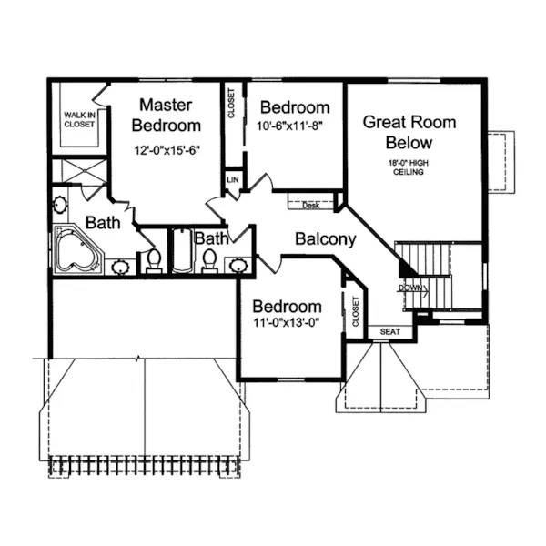 Traditional House Plan Second Floor - Lavier Traditional Home 065D-0269 - Shop House Plans and More