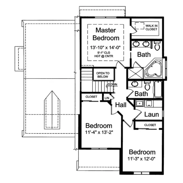 Country House Plan Second Floor - Rushcliffe Narrow Lot Home 065D-0270 - Shop House Plans and More