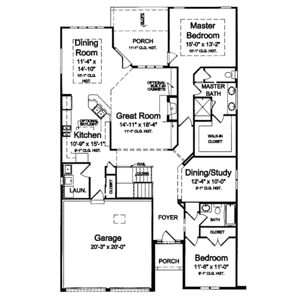 Country House Plan First Floor - Harbor Mill Craftsman Home 065D-0277 - Search House Plans and More