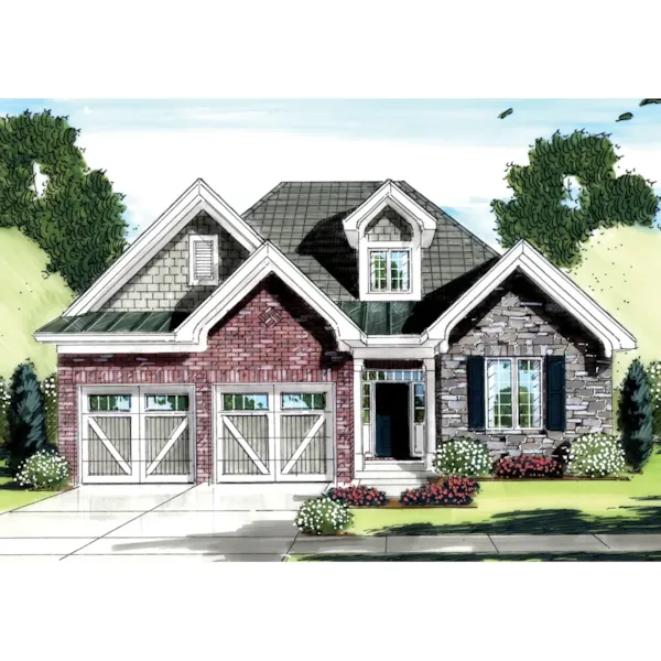 Country House Plan Front of Home - Harbor Mill Craftsman Home 065D-0277 - Search House Plans and More