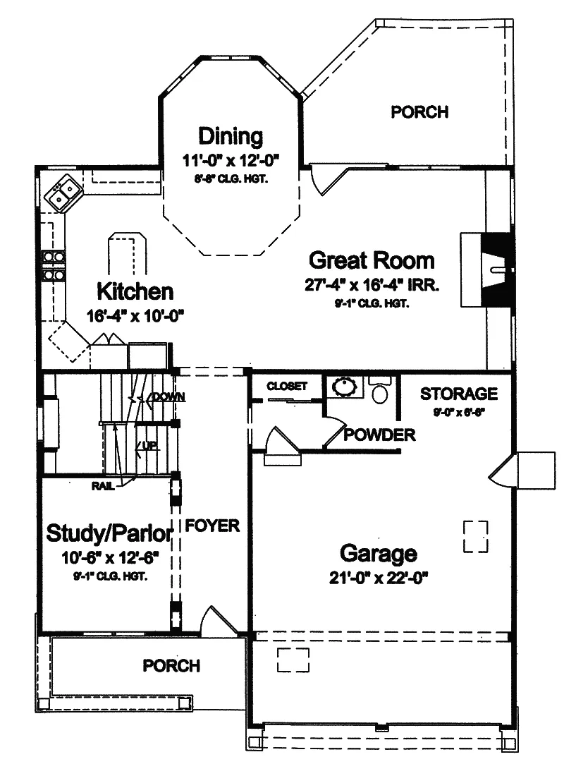 Country House Plan First Floor - Crimson Narrow Lot Home 065D-0278 - Search House Plans and More