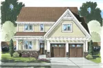Country House Plan Front of Home - Crimson Narrow Lot Home 065D-0278 - Search House Plans and More