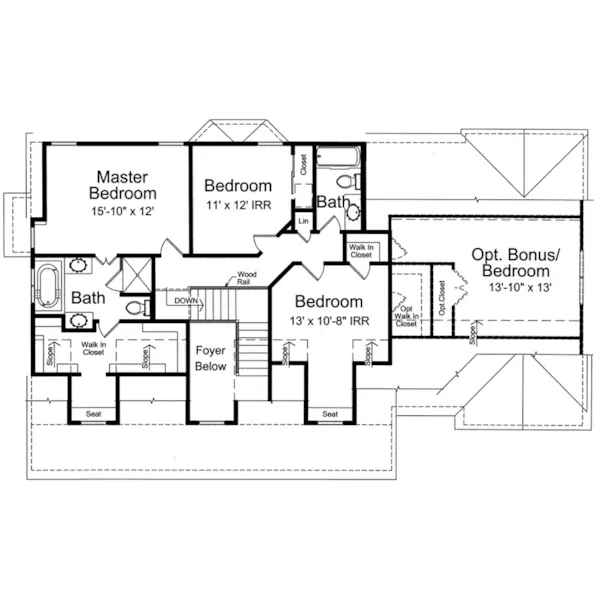 Traditional House Plan Second Floor - Restormel Cape Cod Home 065D-0279 - Shop House Plans and More