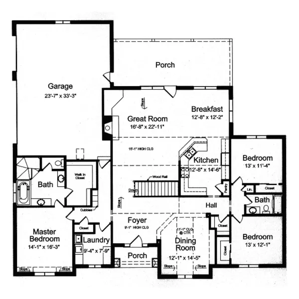 Neoclassical House Plan First Floor - Tawny Traditional Ranch Home 065D-0280 - Shop House Plans and More