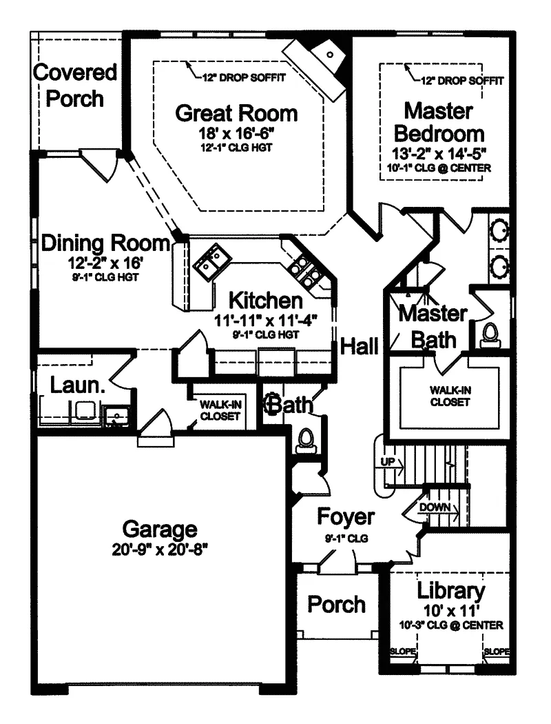 Prairie House Plan First Floor - Havenshire Prairie Style Home 065D-0281 - Search House Plans and More