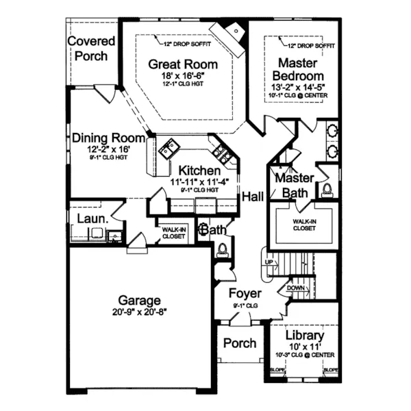 Prairie House Plan First Floor - Havenshire Prairie Style Home 065D-0281 - Search House Plans and More