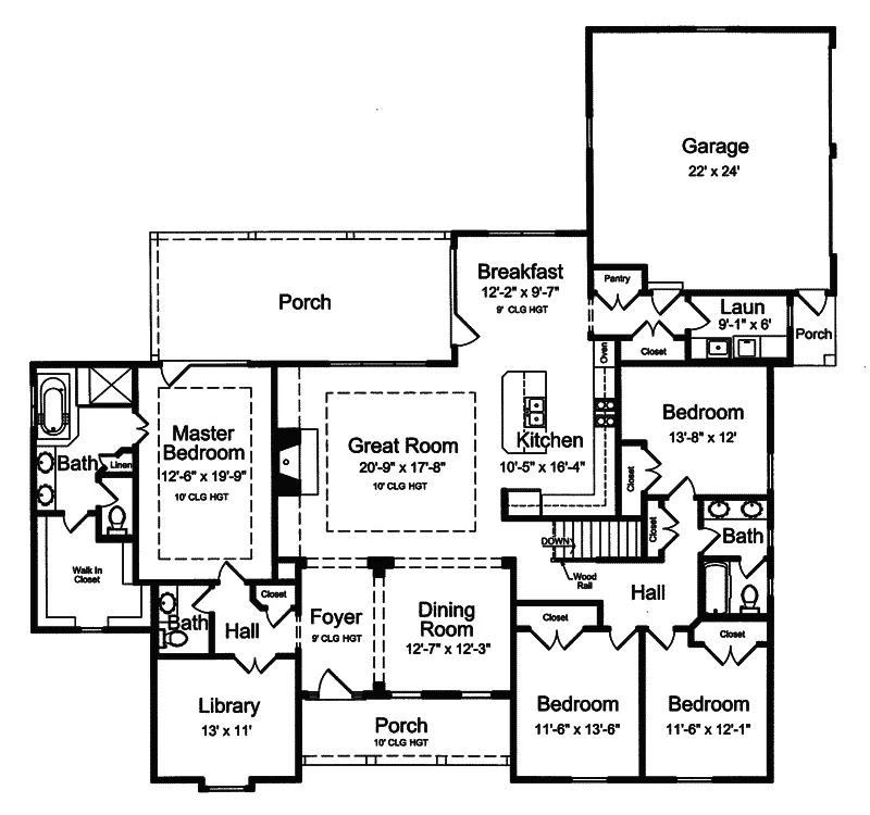 Shingle House Plan First Floor - Scarsdale Cape Cod Home 065D-0282 - Shop House Plans and More