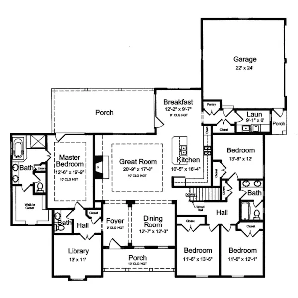 Shingle House Plan First Floor - Scarsdale Cape Cod Home 065D-0282 - Shop House Plans and More