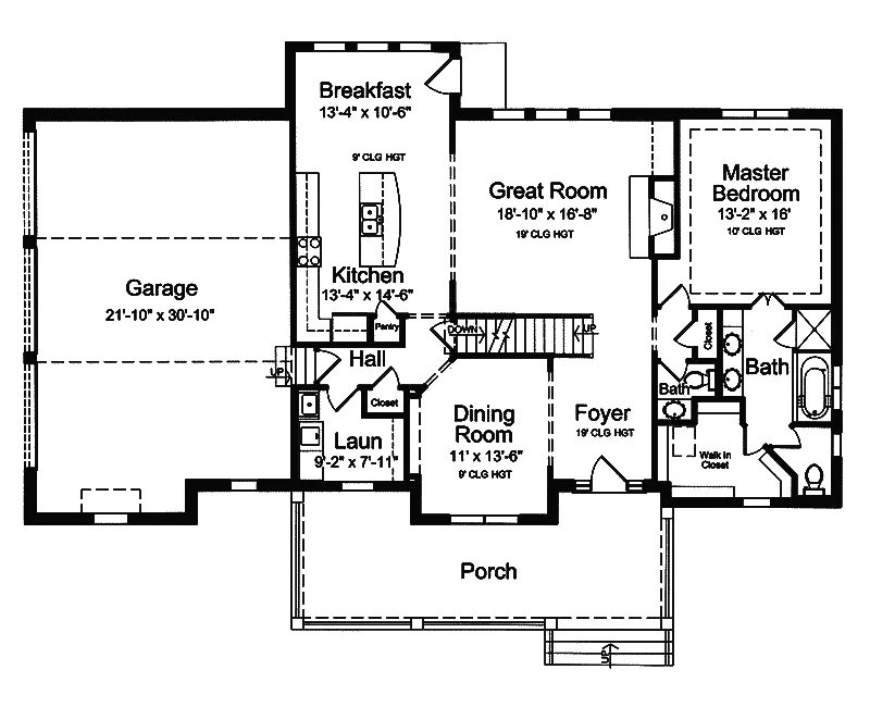 Traditional House Plan First Floor - Altenau Traditional Home 065D-0286 - Search House Plans and More