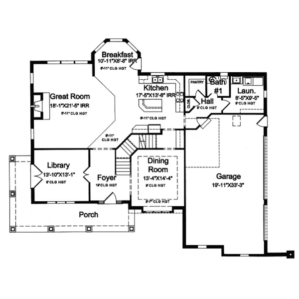 Traditional House Plan First Floor - Cayce Country Home 065D-0287 - Search House Plans and More