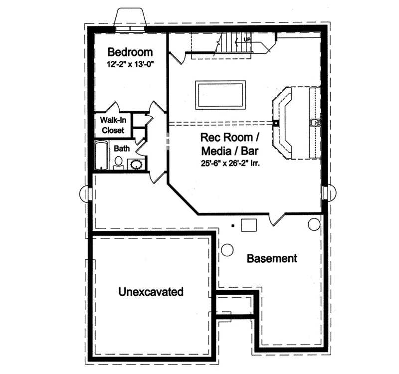 Ranch House Plan Lower Level Floor - Heinrich European Country Home 065D-0294 - Search House Plans and More