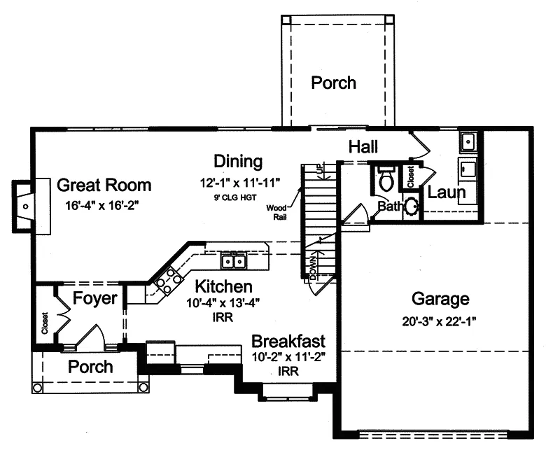 Traditional House Plan First Floor - Dardanella Traditional Home 065D-0295 - Search House Plans and More
