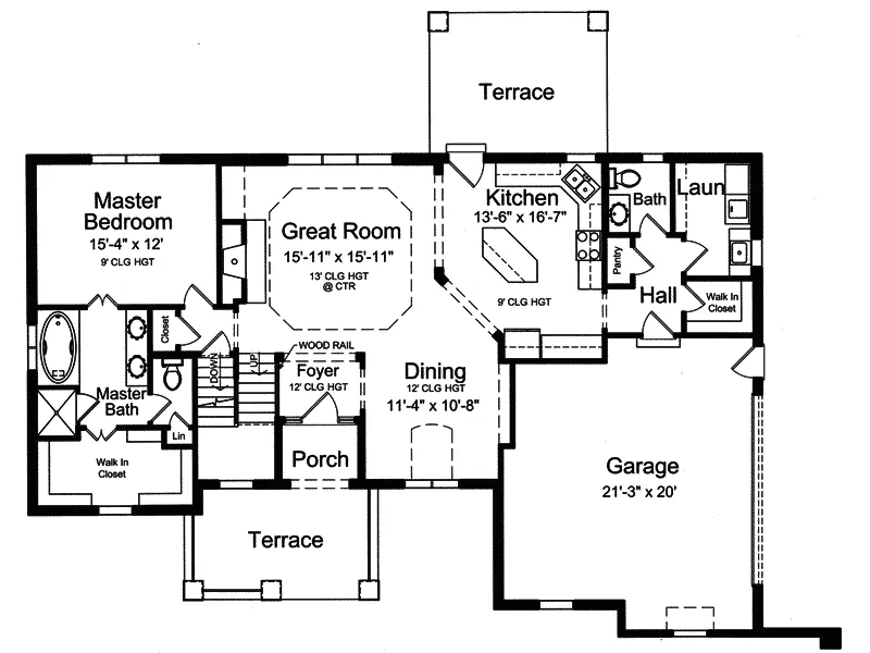 European House Plan First Floor - Lacewood Country French Home 065D-0298 - Shop House Plans and More